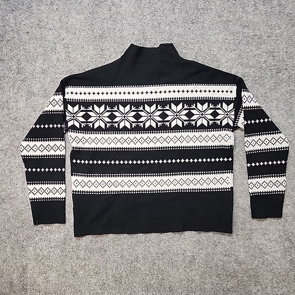 Nicole Miller Black And White Turtleneck Sweater Size XL - Picture 5 of 7